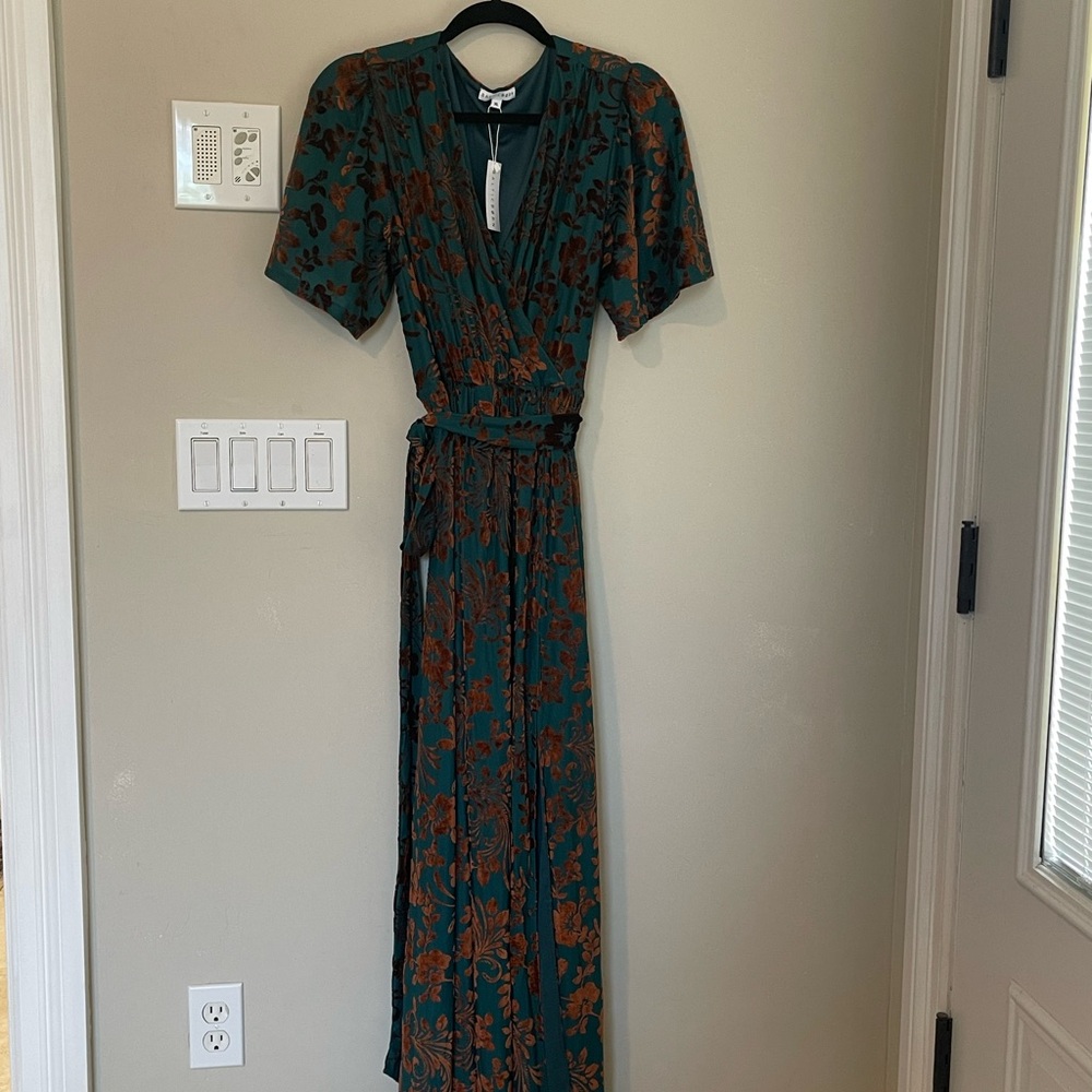 Baltic Born Green and Brown Sheath Maxi Dress
